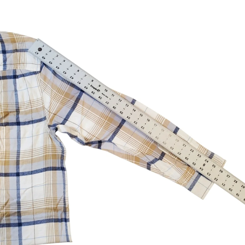 George Men's Long Sleeve Plaid Flannel Shirt Size XLarge